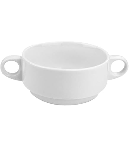 Amazon｜スープカップ ベーシック スタック 白 280cc 重なりがよい